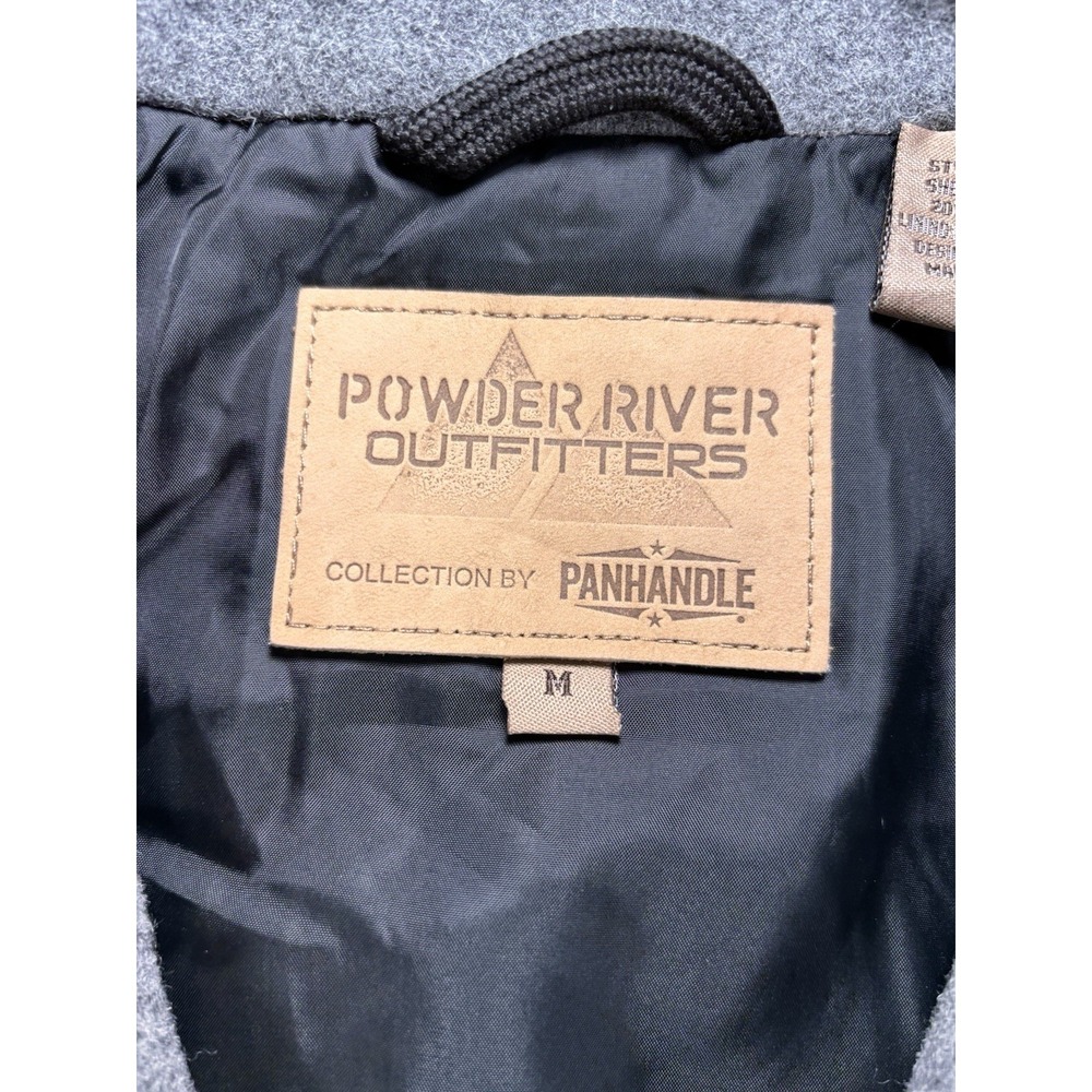 Powder River Outfitters Panhandle Vest Sz M Wool Gray 4pockets Mens Button Front - Picture 2 of 11